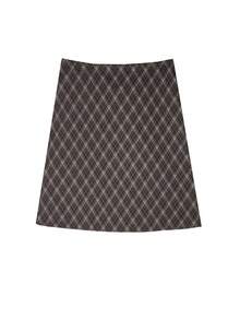Plaid Skirt, Slimming Knee-Length Plaid Bodycon Skirt - Grey - View 2