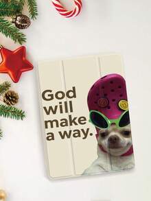 1 szt. Płaskie etui ochronne na tablet z zabawnym wyrazem twarzy psa i hasłem, kompatybilne z iPadem 10,2 cala 2021/2020 iPad 10./9./8. generacji, iPadem (A16) 11 cali 11. generacji 2025, Galaxy Tab A8 10,5 cala 2022, etui na tablet z miejscem na ołówek, automatyczne uśpienie/wybudzanie, prezent świąteczny - Wielokolorowe - Zobacz 2