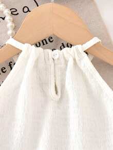 Vihyde 2pcs/Set Girls Summer Halter Ruffle Top & Floral Soft Pink & White Princess Dress - Baby Pink - View 5