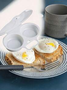 1pc Microwave Soft Boiled Egg Mold, Egg Cooker, Dual Cup Microwave Egg Poacher Set - Stackable PS Plastic Egg Boiler, Also For Omelette Making, Essential For Breakfast Kitchen, Halloween Gift, Microwave Egg Cooker, Egg Pan, Kitchen Gadget, Space-Saving Design, Modern Kitchen Tool, Easy To Clean, Durable Cookware, Cooking Accessory, Kitchen Essential, Home Chef, Breakfast Lover - Multicolor - View 7