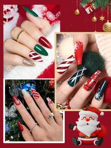 Sơn gel móng tay chủ đề Giáng sinh, Gel kẻ viền móng, Sơn gel trắng, Gel tẩy sơn móng tay UV, Cọ vẽ móng mỏng tích hợp trong chai, Quà tặng cho phụ nữ - màu đen - Xem 8