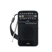 ARISE - Mini radio FM/AM portatile R-50 con audio nitido, mini altoparlante, radio tascabile per viaggi, campeggio, casa e attività all'aperto - Disponibile in bianco e nero - nero - Visualizzare 4