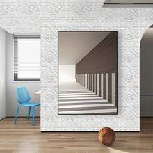 【优雅3D瓷砖】20/50片装3D花卉天花板瓷砖，自粘防水墙贴，13.78x13.78英寸，适用于浴室和卧室装饰，优雅白色设计，天花板贴纸，优雅墙贴，自粘装修贴纸，浴室墙贴 - 彩色 - 查看 3