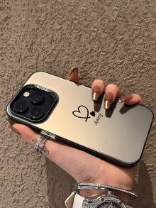 Funda de teléfono de boda personalizable en negro mate, compatible con Apple XR, 11, 13, 14, 15 y 16 Pro Max. Es transparente, de moda, vibrante, linda, minimalista y combina perfectamente con tu teléfono. Es un regalo personalizado único para amigos, novias y madres. - Negro - Ver 2