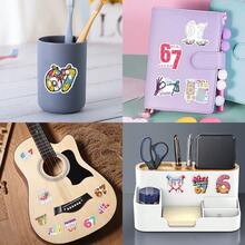 57pcs Cute Numeric 6 Or 7 Stickers, Fashionable And Versatile, Can Be Used On Water Bottles, Guitars, Luggage, Phones, Phone Cases, Laptops, Skateboards, Also Suitable As Gifts - Y - View 5