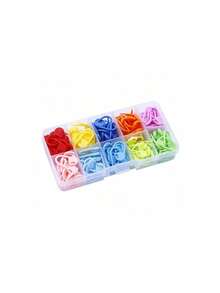 1/10/30/50/100pcs Random Color Mini Woven Crochet Stitch Markers, Plastic Locking Stitch Markers For Knitting, Crochet, Sewing DIY Crafts - Multicolor - View 7