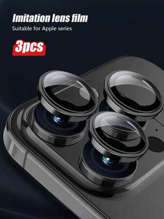3 paquetes de protector de lente de vidrio templado de ojo de halcón negro, resistente al agua, resistente a los arañazos, con bordes a prueba de roturas, compatible con las series 11/12/13/14/15/16/16 Plus/16 Pro/16 Pro Max/17/17 Air/17 Pro/17 Pro Max