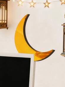 1/2 Stück Halbmond Tischdekoration für Eid Mubarak, goldener Ramadan dekorativer Halbmond als Tischmittelpunkt, islamisches Fest Heim- und Büro Tischdekoration, festliche Atmosphäre Beleuchtung - Verschiedenfarbig - Übersicht 3