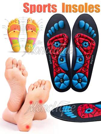 1 par de plantillas de acupresión moradas mejoradas, almohadilla de masaje de pies, plantillas cómodas para caminar, plantillas de acupresión de yoga para los pies, accesorios de entrenamiento, adecuadas para deportes, fitness y caminar