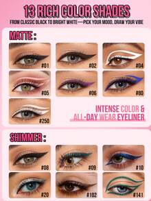 MISSLYN 持久显色眼线液，慕斯质地，顺滑易涂，一笔精准，不拉扯眼皮，高显色度，轻松打造烟熏妆，哑光/珠光妆效 - #102 - 查看 7