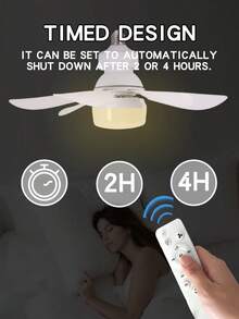 1个16.5英寸方形室内LED吊扇，带遥控器，3档风速可调，可调光，静音电机，定时功能，E26/E27灯座，适用于卧室、厨房、阳台、车库 - 硬线连接，85V-265V