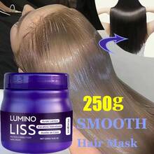 250g,Protein Hair Straightening Cream, Nourishing Hair Strands With Protein, Creates A Lustrous Look, Smooth And Soft Hair, Strengthens Hair, Reduces Frizz And Split Ends,Promotes Healthy Hair Quality - 紫色 - 查看 2