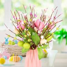 1 Stück Ostereier Baumzweig, künstlicher Ei-Blumen-Schaumstoff-Ei-Baumzweig, Kunstpflanze, Frühlingsblumen-Stiel, Osterdekoration, Familien-Tisch-Feiertagsartikel, zentrale Girlanden-Dekoration, Valentinstag Neujahr DIY Blumenarrangement Dekoration