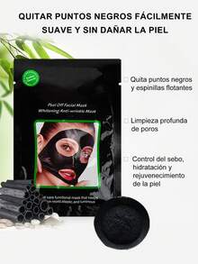 10/30/100piezasMascarilla limpiadora de carbón de bambú de, hidratante y humectante, limpia la piel, refina los poros, adecuada para todo tipo de piel, mascarilla negra, mascarilla limpiadora, mascarilla líquida,Regalos de navidad y año nuevo - Negro - Ver 6