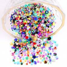 2MM-6MM Mixed Size, 5 Sizes, Assorted Jelly Candy AB Color Flat Back Round Crystal Rhinestone Gems Beads For DIY Jewelry, Nail Art, Phone Case, Clothes, Bags, Shoes, Crafts Decoration - A56 Jelly Light Royal Blue AB - View 8