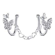 1 chiếc khuyên mũi giả màu vàng/bạc với dây chuyền hình trái tim rỗng, chất liệu thép không gỉ, không cần xỏ lỗ, kiểu dáng Bohemian dành cho nữ, hình nhiều yếu tố trái tim, hoa, bướm, sao, trăng, phụ kiện khuyên mũi giả, quà tặng tinh tế. - Bạc/Vàng - Xem 10