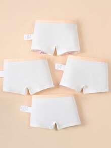 Bộ 4 quần lót boxer in hình gấu hoạt hình cho bé gái, bộ đồ lót trẻ em. - Nhiều màu - Xem 3