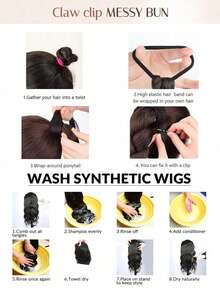 2条20英寸长辫子马尾假发，泡泡辫合成自然染色扭辫扎辫子脏辫双灯笼马尾 - 彩色 - 查看 12