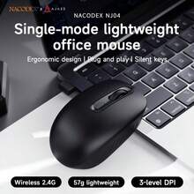 AJAZZ NJ01 有线办公鼠标，光学鼠标，静音点击。即插即用，轻巧便携（约 78 克），无需驱动，握感舒适，是办公的理想之选，哑光表面，1000 DPI。 - 彩色 - 查看 10