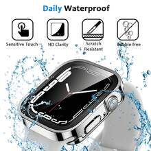 二合一保护壳，内置屏幕保护膜，兼容 Series 4/5/6/7/8/9/10 SE/SE2/Ultra，40/41/42/44/45/46mm，硬质 PC 全包覆式保护壳，边缘平整。 - 銀色 - 查看 4