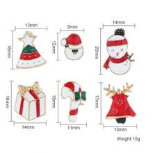 Christmas Gift Unisex Brooch Enamel Pin Santa Claus Bell Reindeer Snowflake Christmas Tree Brooch New Year Pin - Multicolor - View 9