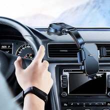 1Pc Upgraded Universal Car Phone Holder - Dashboard Mount Compatible With Iphone & Android Compatible With IPhone, Android Phone, Gift For Birthday, Family, Friends Gifts Birthday Driving Car Accessories Strong Load-Bearing - Silver - View 5