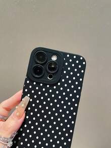 1pc Polka Dot Pattern, Black Pupil Shockproof TPU Material Phone Case, Suitable As Holiday Gift, Compatible With Apple IPhone XS/XS Max/XR/11/12/13/14/15/16/17 Pro/Pro Max/14/15/16 Plus, Unisex - Multicolor - View 5