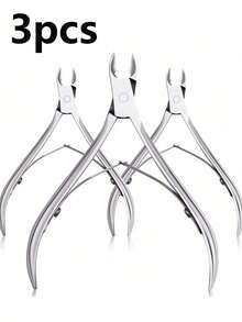 3pcs Stainless Steel Nail Clipper Set, Precise Trimming For Fingernails And Toenails, Curved Blades, Includes Cuticle Nipper & Callus Remover, Unisex Nail Care Tools (Silver) - Silver - View 10