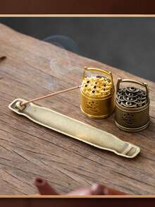 1个迷你香炉，适用于家庭和室内香薰；一桶金色饰品；佛教供奉香炉；一桶吉祥云景香炉，适用于家庭和室内；茶道香炉；创意圆柱形檀香香炉，适用于家庭和室内。 - 彩色 - 查看 5