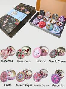 Set Scented Candles, Aromatherapy Candle Set, Scented Candles Gift Set, A Variety Of Scents, Including Rose, Cherry Tomato, Freesia, Citrus, Gift Boxfor Wedding, Birthday, Festivals, Wedding Souvenirs,Aromatherapy Candles For Home, Valentine's Day Gift, Hotel Decoration, Creative Gift Box For Friends & Family.