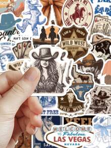 50张牛仔女郎贴纸 时尚个性创意DIY精美装饰贴纸 剪贴簿 笔记本电脑 行李箱 吉他 水杯 手机壳 流行贴纸 - 彩色 - 查看 4