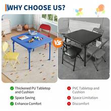 Techigher Kids Activity Table And Chair Set, 3/5 Piece Kids Folding Square Table And Chairs Set, Square Table & 2/4 Folding Chairs For Daycare And Classrooms, Indoor Play & Learning - 3 Piece, Colorful - View 6