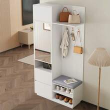 Hall Trees - White + MDF - View 10