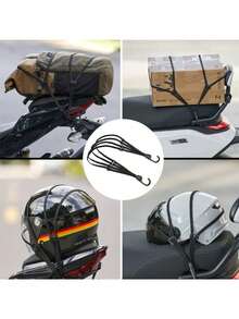 4-In-1 Multifunctional Elastic Strap With Hooks, High Strength Rubber Expandable Tie Down Straps For Motorcycle, Electric Bicycle, Helmet, Trunk, Seat Fixation - Multicolor - View 10