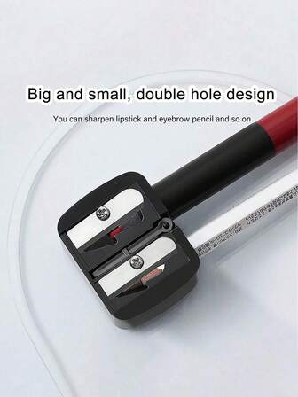 Dual-Head Manual Pencil Sharpener, Suitable For Lipstick, Eyeliner, Lip Liner And Other Stationery, Portable Mixed Color Design, Makeup Pencil Sharpener For Eyebrow, Eyeliner, Lip Liner, Lipstick And Other Cosmetics, Dual Diameter Pencil Sharpener With Dust Cover, For School, Home And Office Use