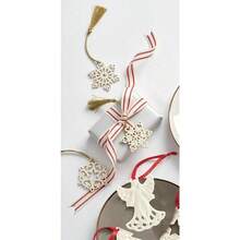 Lenox 888922 Mini Snowflake 3-Piece Ornament Set Cistmas Ornament - Marfil - Ver 3