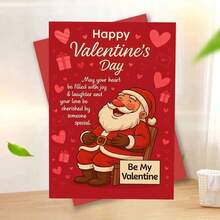 1 PIEZA Tarjeta de felicitación del Día de San Valentín con sobre, diseño festivo de amor con corazones y regalos, perfecta para amigos, colegas, seres queridos, celebración romántica de San Valentín - multicolor - Ver 11