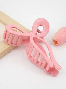 1 pieza Pinza de plástico para el cabello con lazo de cinta rosa para uso diario de las mujeres, accesorios rosas, clips para el cabello del Día de San Valentín, accesorios para el cabello, pinzas para el cabello, sujetadores para el cabello, accesorios con lazo, artículos escolares, accesorios para el cabello de otoño e invierno para mujeres para atuendos de vacaciones, regalo de accesorios del Día de San Valentín para mujer - Rosa - Ver 7