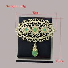 1 pezzo Spilla a fiore di colore dorato in stile moresco per donna, spilla da risvolto, spilla da caftan, gioiello per la sposa, gioielleria di nozze, cristallo arabeschi