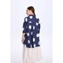 Blusa de algodn con Botones para Mujer - 3XL + Azul - Ver 4