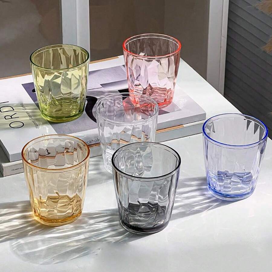 6pcs Durable Plastic Beer Mug Light Blue, Break-Resistant, Perfect For Office & Dining Use, Ideal For Serving Beer And Cocktails, Office Drinkware | Modern Mug Design | Durable Plastic Mug, Beer Mug - Multicolor - View 1