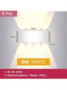 CANMEIJIA 室内LED壁灯，家居装饰多光源壁灯，户外防潮卧室照明壁灯，护眼柔光暖光，AC85-265V，适用于阳台/楼梯/楼梯间/室内/花园/客厅/浴室/厨房/卧室/走廊/过道