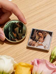 Customized Photo Brooch Personalized Memorial Photo Pin Heart Round Square Lapel Pin Jewelry Gift - Multicolor - View 6