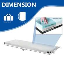 75"D X 25"W X 2.5"H Memory Foam Camping Mattress - 灰色 - 查看 10