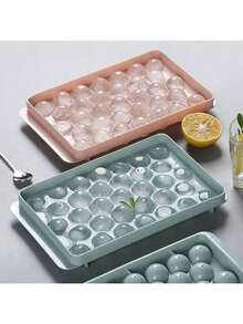33-Cavity Plastic Ice Cube Tray With Lid - 2 Color Options, Minimalist Design | Ideal For Home & Beverage Making - Multicolor - View 2