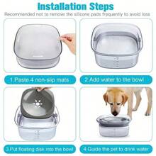 Pet Floating Water Bowl - Splash-Proof Design, Keeps Face Dry, Prevents Wet Mouth Hair And Whiskers, Reduces Skin Irritation - 2L - View 4