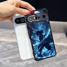 Funda de Teléfono de Columna de Agua de Espada de Anime de Lujo Compatible con  Pixel 9, 9a XL Pro 5G - Marco Electrochapado Antigolpes Funda Trasera Transparente Textura de Alta Gama, Accesorios Móviles, Cubierta Protectora de Dispositivo, Acabado Premium, Estructura Duradera, Funda Protectora, Usuarios de Smartphone, Entusiastas de la Tecnología - Colores mezclados - Ver 3