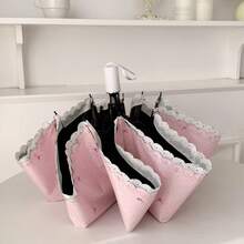 精致花卉蕾丝8根伞骨加固耐用旅行防晒折叠伞，春夏精选，伴娘礼物，房间/卧室装饰，海滩，旅行，男女皆宜，度假必备 - 彩色 - 查看 4