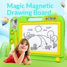 Reusable Colorful Cartoon Drawing Board, Erasable Graffiti Board, Dust-Free & Ink-Free, Portable Gift For Boys & Girls - Blue - View 2