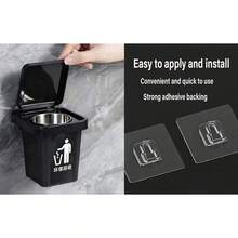 DIY不锈钢壁挂式带盖烟灰缸 - 防灰，创意办公烟灰缸，创意家居浴室装饰